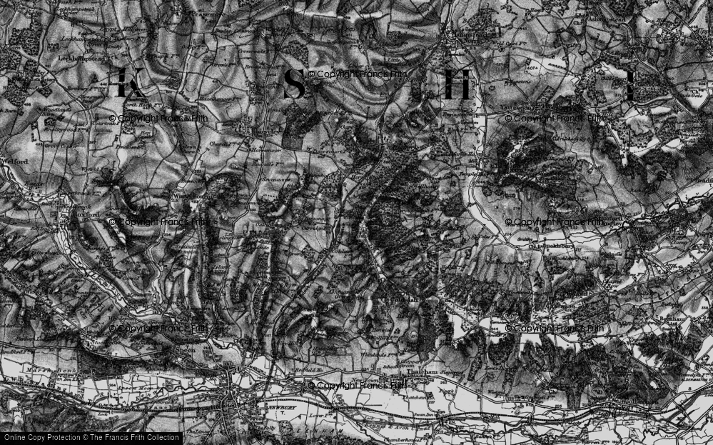 Old Map of Historic Map covering West Berkshire in 1895