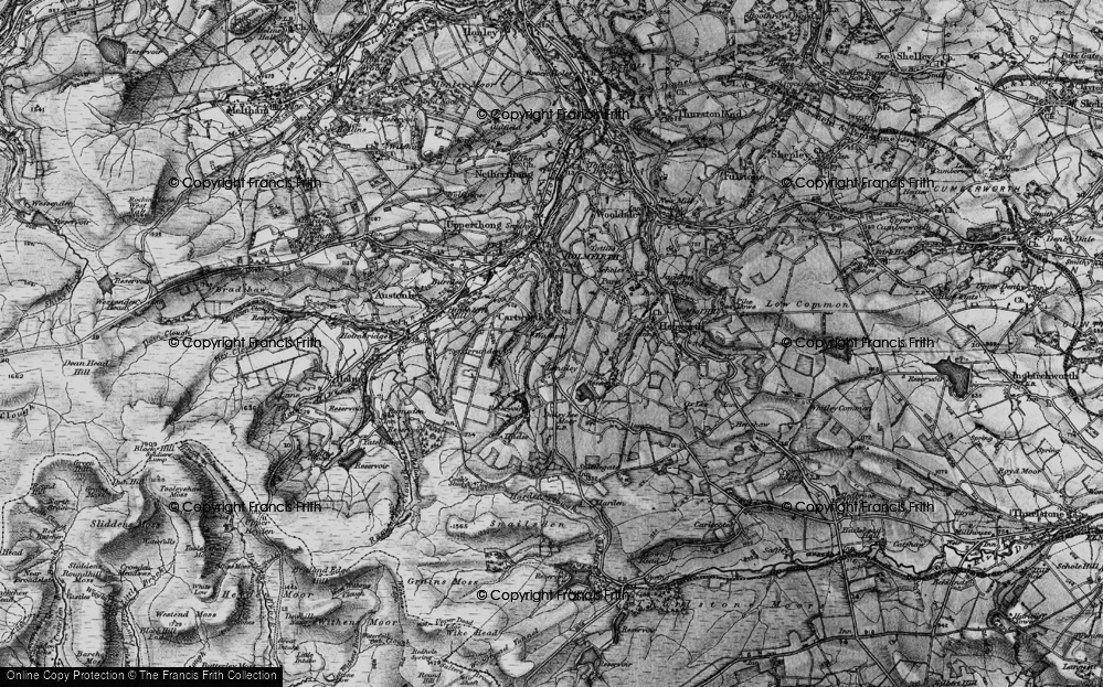 Old Map of Longley, 1896 in 1896