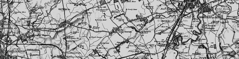 Old map of Larberry Pastures in 1898
