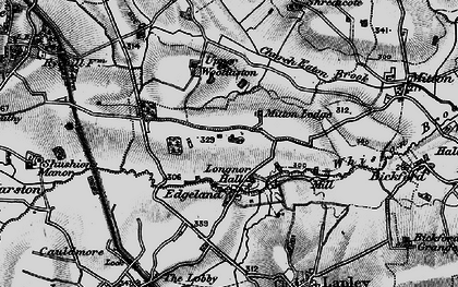 Old map of Whiston Brook in 1897