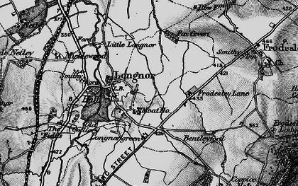 Old map of Longnor in 1899