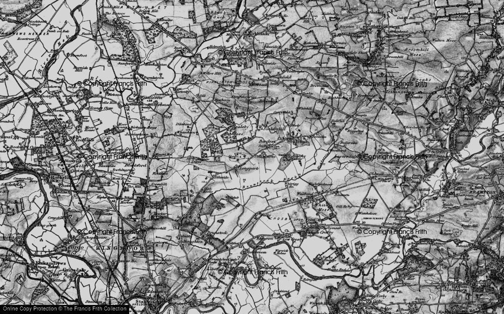 Old Map of Historic Map covering Brunstock Beck in 1897