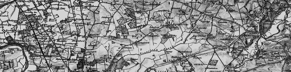 Old map of Wide open Dykes in 1897