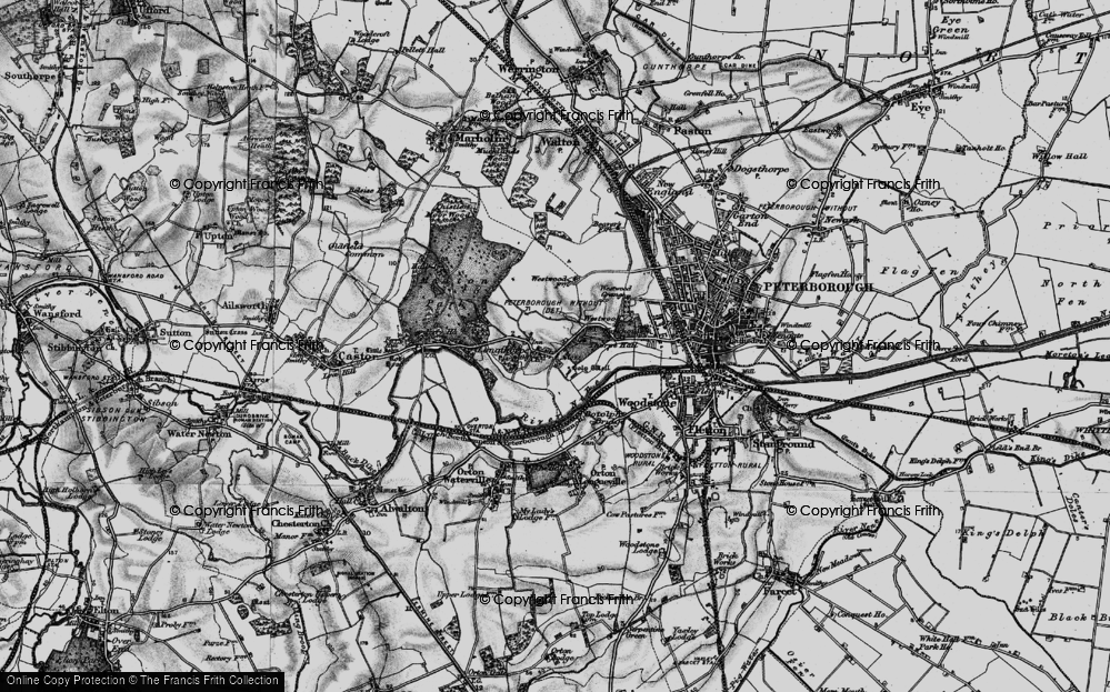 Old Map of Longthorpe, 1898 in 1898