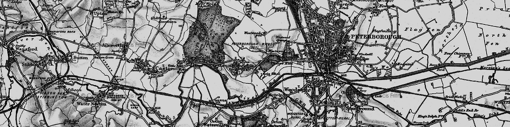 Old map of Longthorpe in 1898