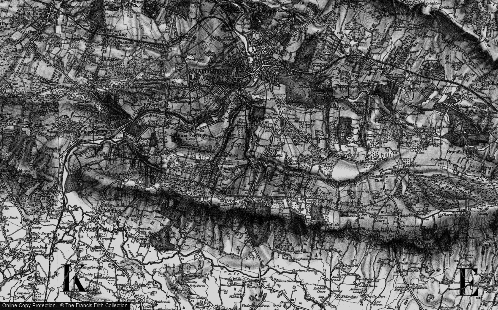 Old Map of Loose Hill, 1895 in 1895