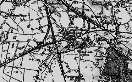 Old map of Lostock Hall in 1896