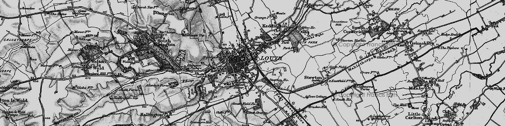 Old map of Louth in 1899
