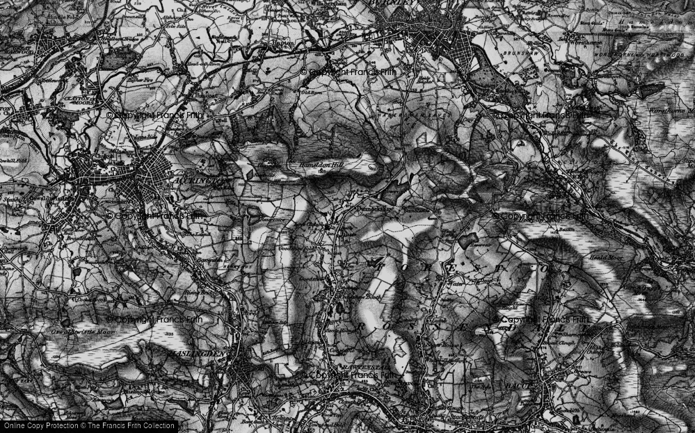 Old Map of Love Clough, 1896 in 1896