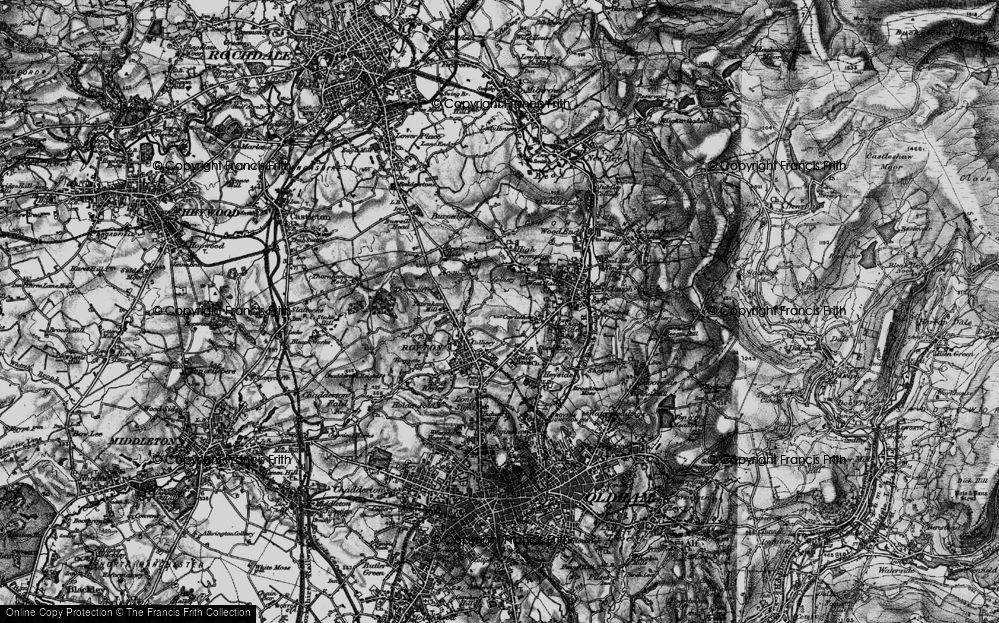 Old Map of Low Crompton, 1896 in 1896
