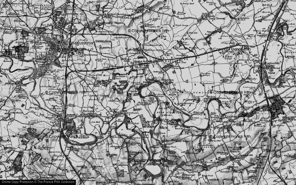 Old Map of Low Dinsdale, 1898 in 1898