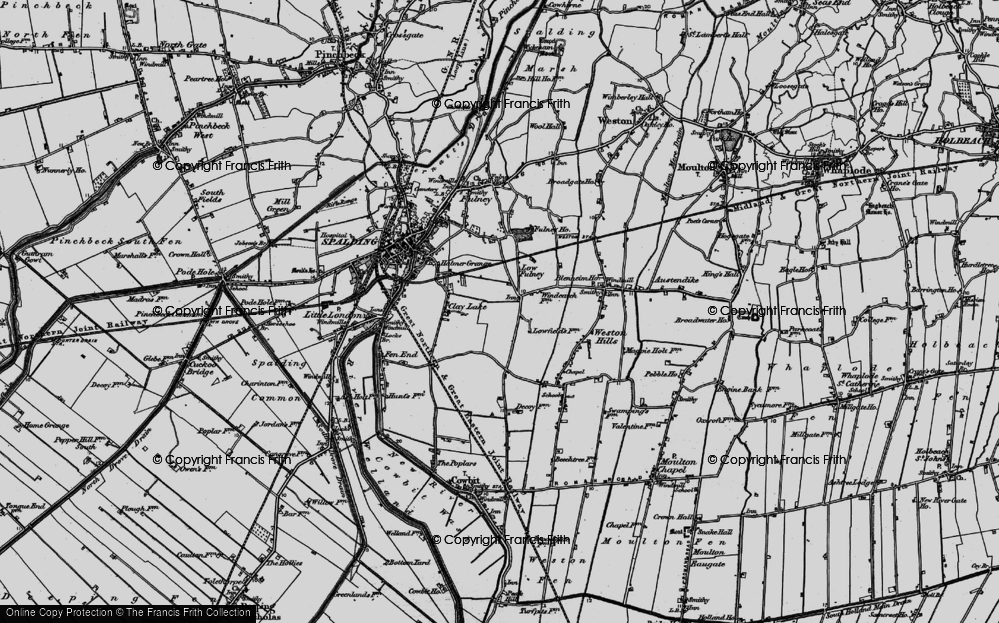 Old Map of Low Fulney, 1898 in 1898