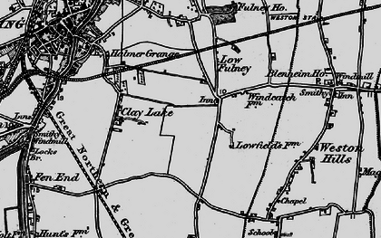 Old map of Low Fulney in 1898