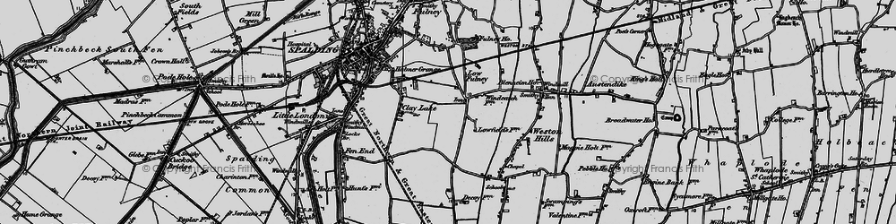 Old map of Low Fulney in 1898