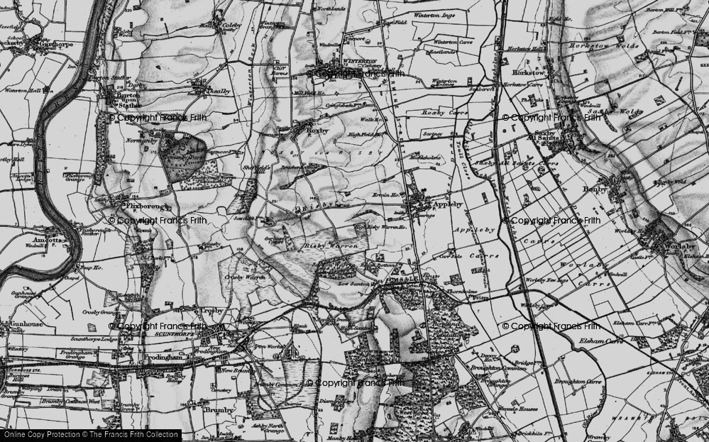 Old Map of Low Risby, 1895 in 1895