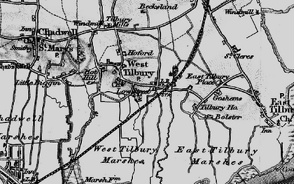 Old map of West Tilbury Marshes in 1896