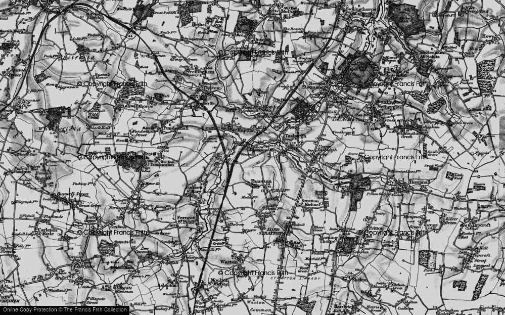 Old Map of Low Tharston, 1898 in 1898