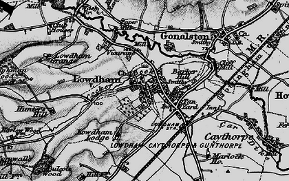 Old map of Lowdham Lodge in 1899