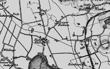 Old map of Lower Ballam in 1896