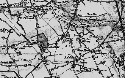 Old map of Lower Bartle in 1896