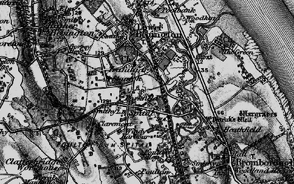 Old map of Lower Bebington in 1896