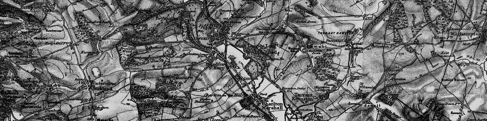 Old map of Lower Blandford St Mary in 1895