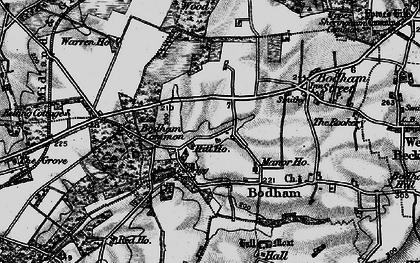 Old map of Lower Bodham in 1899