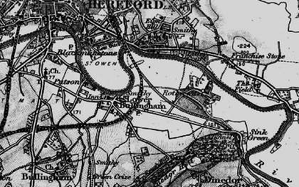 Old map of Lower Bullingham in 1898