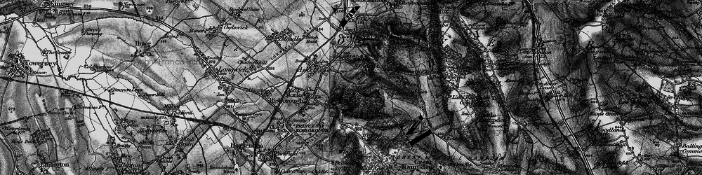 Old map of Whiteleaf Cross in 1895