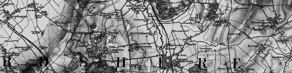 Old map of Lower Caldecote in 1896