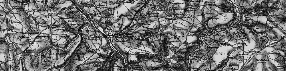 Old map of Lower Croan in 1895