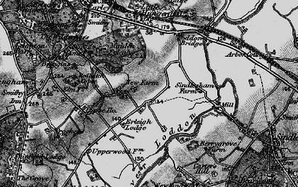 Old map of Lower Earley in 1895
