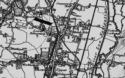 Old map of Lower Edmonton in 1896