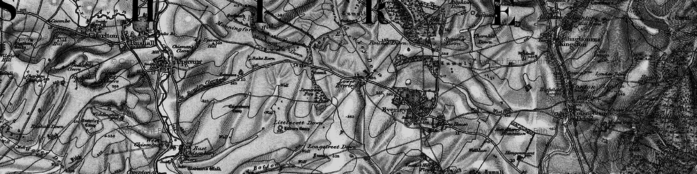 Old map of Bohune Down in 1898