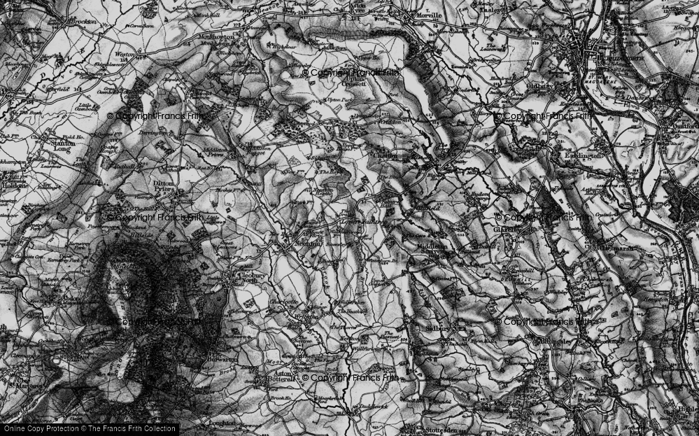 Old Map of Historic Map covering Winterburn Brook in 1899