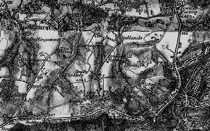Old map of Lower Green in 1895