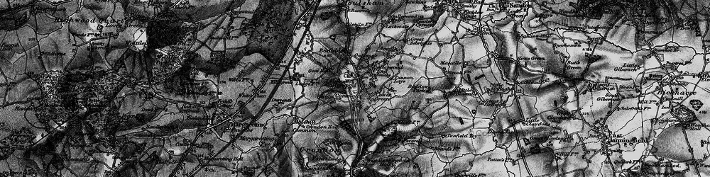 Old map of Lower Green in 1896