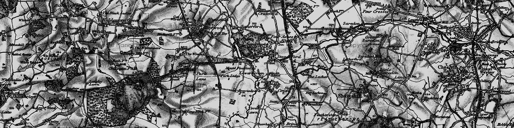 Old map of Lower Green in 1897