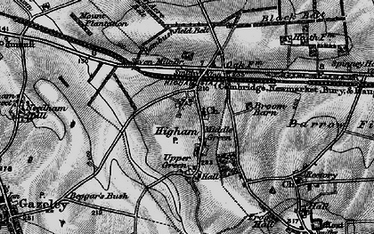 Old map of Lower Green in 1898