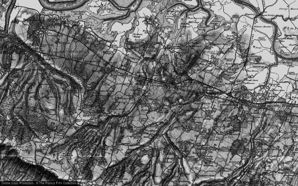 Old Map of Lower Hartlip, 1895 in 1895