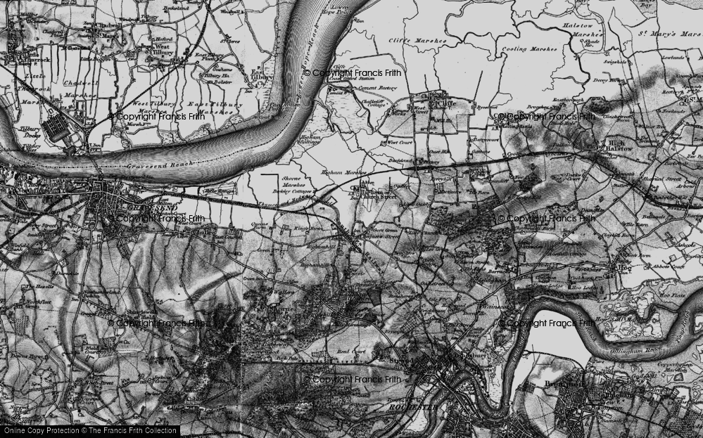 Old Map of Lower Higham, 1895 in 1895
