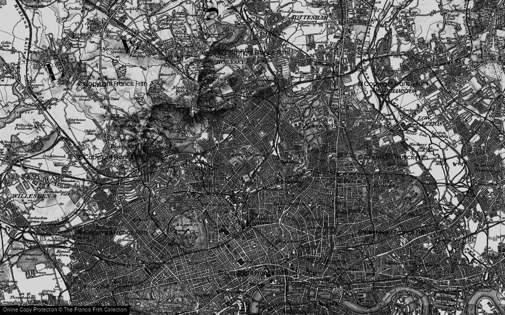 Old Map of Lower Holloway, 1896 in 1896