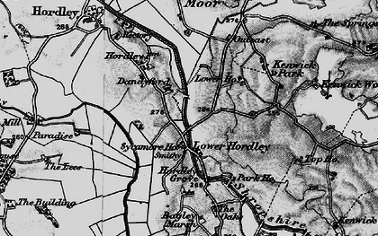 Old map of Lower Hordley in 1897
