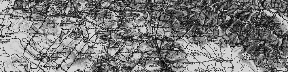 Old map of Tile Hurst in 1895