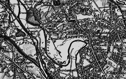 Old map of Lower Kersal in 1896