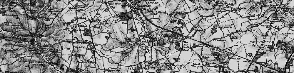 Old map of Lower Layham in 1896
