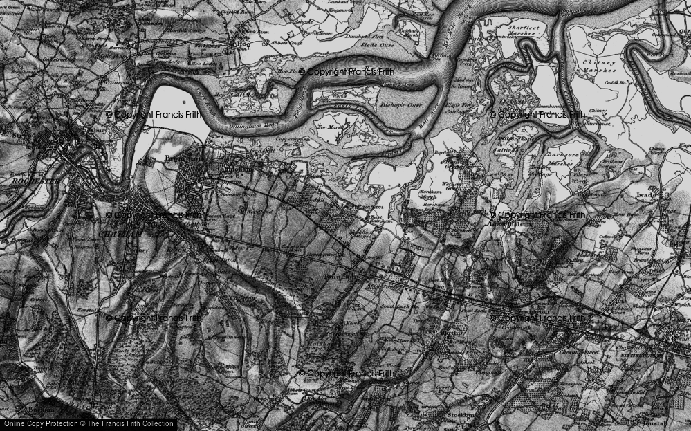 Old Map of Historic Map covering Otterham Creek in 1895