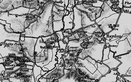 Old map of Lower Raydon in 1896