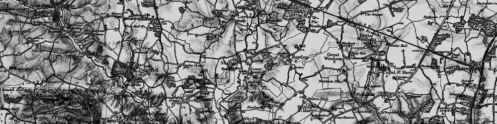 Old map of Lower Raydon in 1896