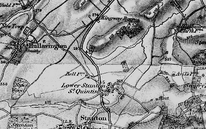 Old map of Lower Stanton St Quintin in 1898